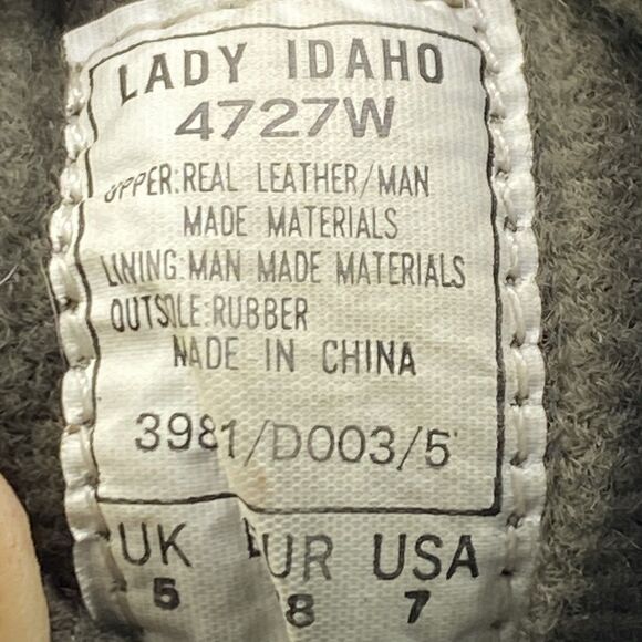 Hi-Tec Lady Idaho Hiking Boots Size 7 Brown Suede Green Cordura Model 4727 - Picture 10 of 10